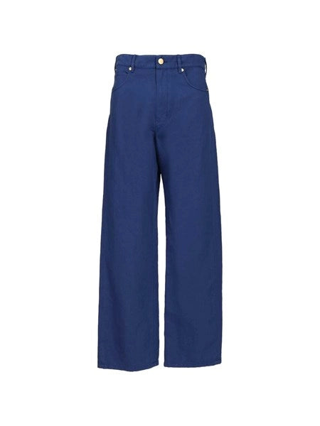 Pantalone in drill di cotone e lino