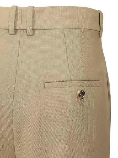 Pantaloni in lana e tela di seta