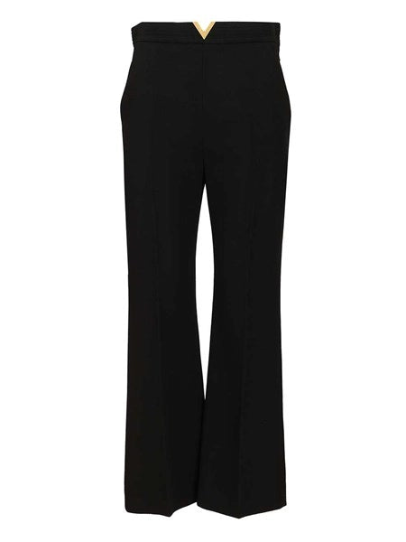 Pantaloni regular VLogo in crêpe di lana