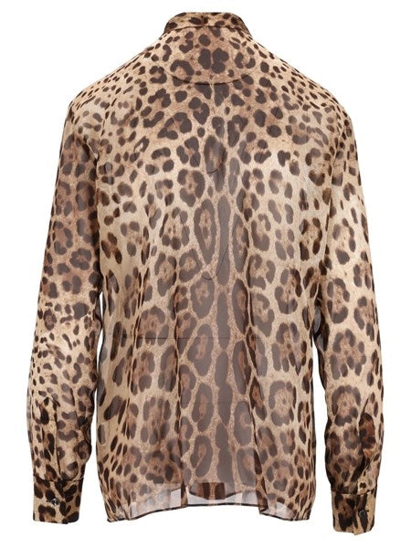 Camicia in chiffon stampa leopardo