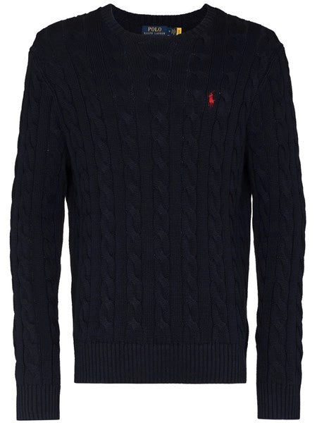 Maglione in cotone a trecce