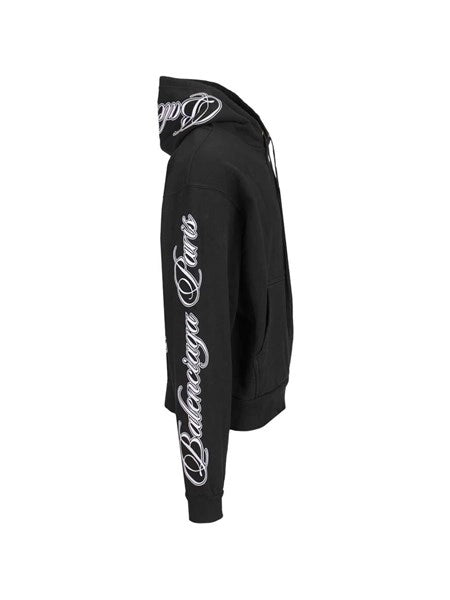 Felpa con cappuccio oversize Cursive