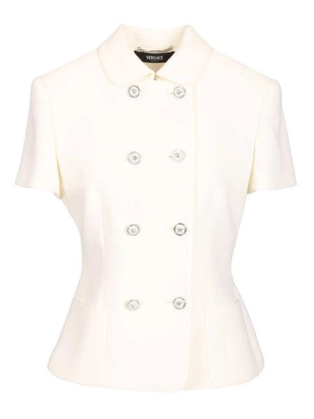 Giacca fitted in crêpe di lana double