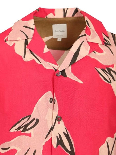 Camicia in viscosa con motivo "Fish"