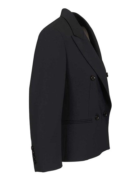 Blazer crop in tela di lana