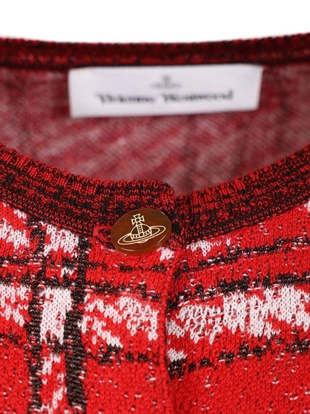 Cardigan a quadri scarabocchiati