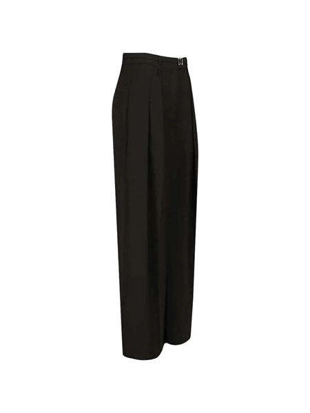 Pantalone ampio in lana stretch