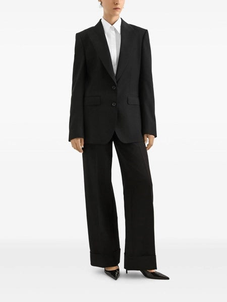 Pantaloni in gabardina di lana