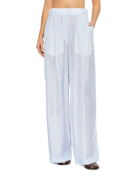Pantaloni a gamba larga a righe