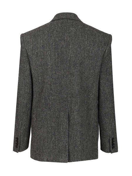 Giacca in lana pettinata