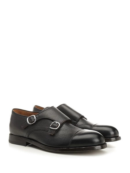 Scarpa doppia fibbia in pelle di cervo