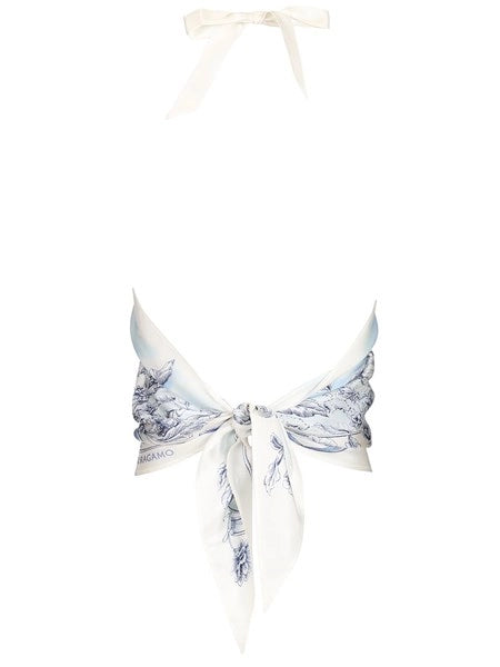 Top Foulard con stampa etnica