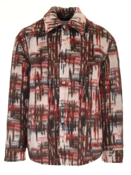 Overshirt a quadri in alpaca