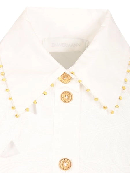 Camicia cropped ricamata Mahon