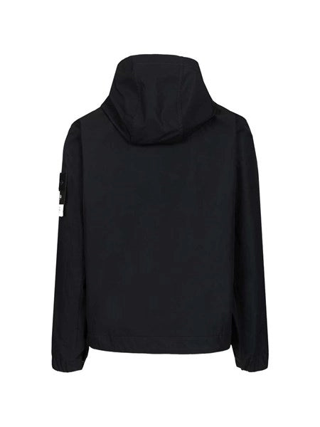 Giacca con cappuccio in twill di cotone biologico