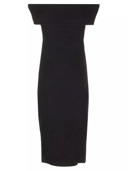 Abito midi con spalle scoperte