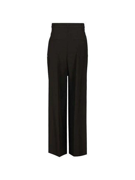 Pantalone ampio in lana stretch