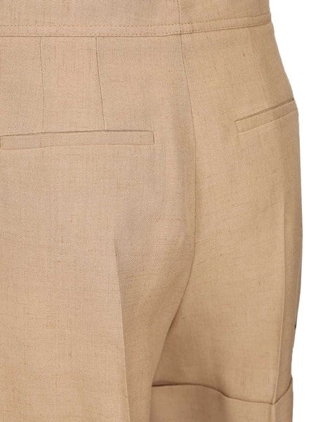 Shorts in lino e viscosa