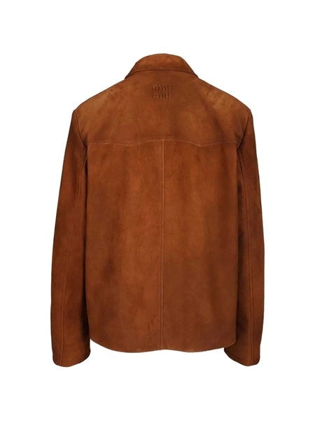 Giacca in pelle scamosciata