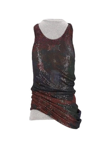 Top drappeggiato stampato