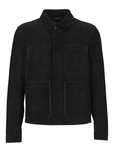 Filed jacket in suede