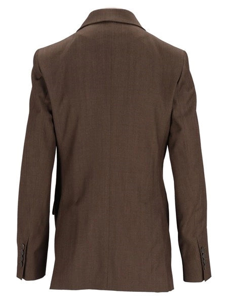 Blazer doppiopetto in gabardina di lana