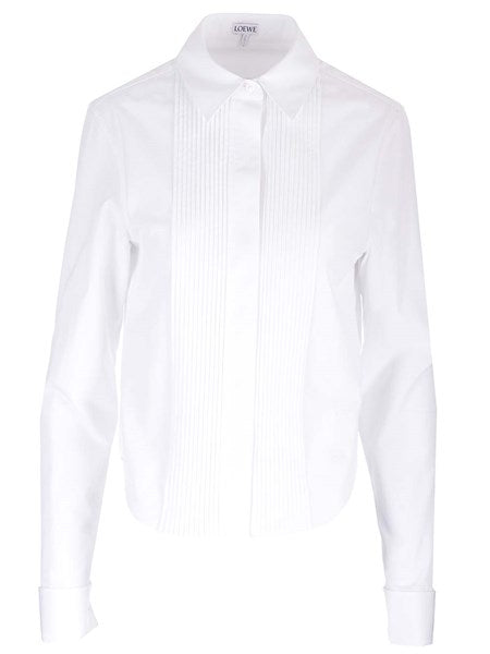 Camicia plissettata in cotone