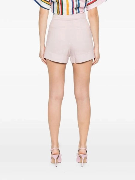 Short in tela di lana e seta