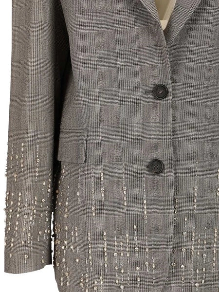Blazer Principe di Galles con cristalli