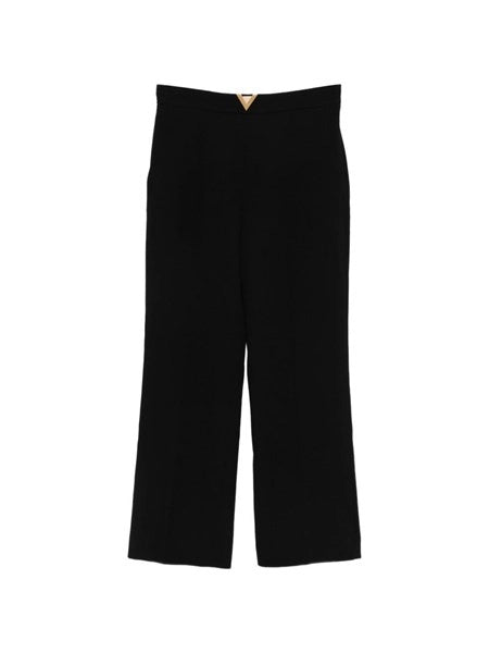 Pantaloni regular VLogo in crêpe di lana