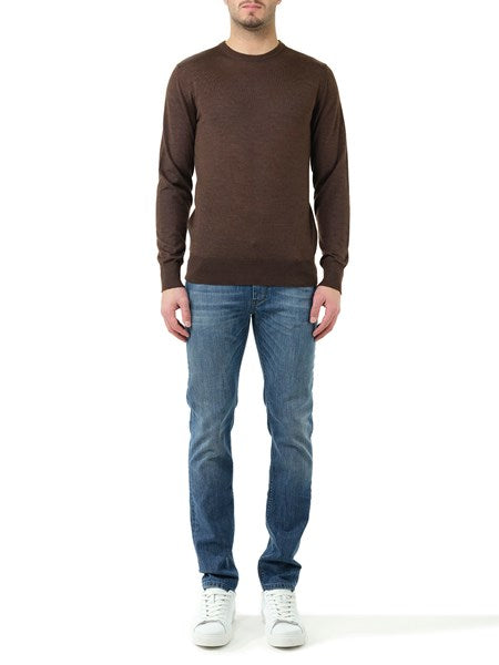 Maglia girocollo marrone