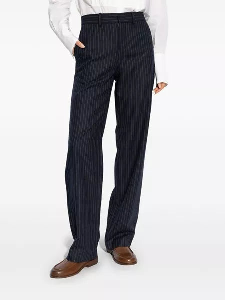 Pantaloni gessati in lana