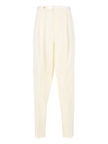 pantaloni smoking hepburn in lana diagonale