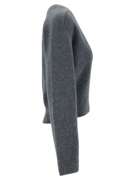 Maglia in mohair a V profondo