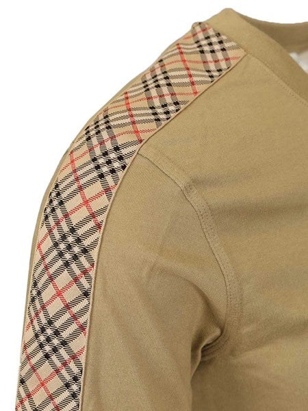 T-shirt in cotone con finiture Check