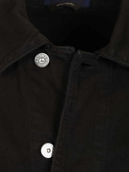 Biker in denim BIKER JACKET LIGHT BULL DENIM-TC, GARMENT DYED BLACK