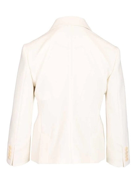 Blazer crop in tela di lana