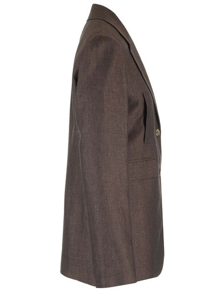 Giacca sartoriale monopetto in lino