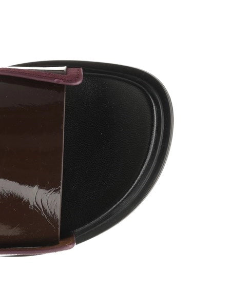 Sandali slingback in pelle bicolore "Fussbett"