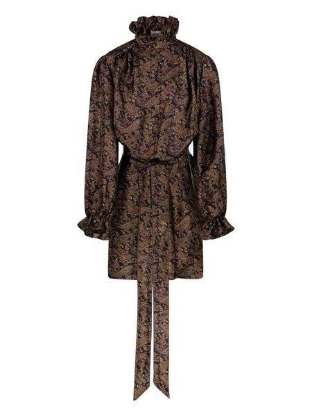 Abito in twill di seta motivo paisley