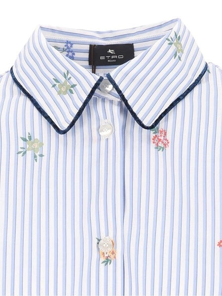 camicia in cotone jacquard a righe