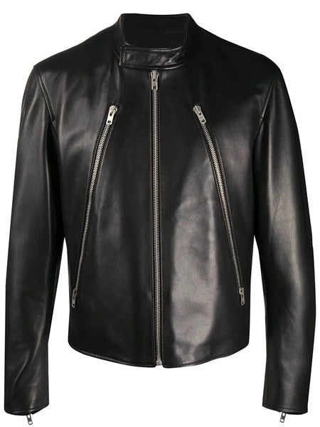 Giacca in pelle 5-zip