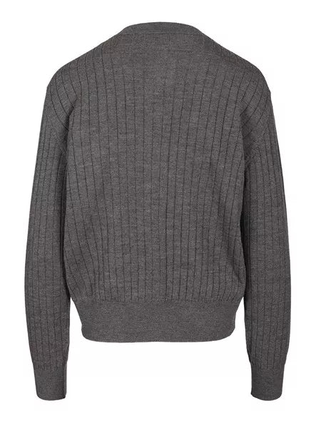 Cardigan in lana a coste