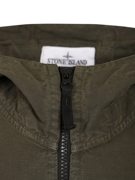 Overshirt con cappuccio in ripstop di cotone biologico