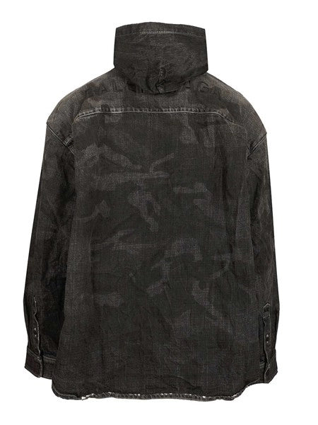 Parka in denim con cappuccio