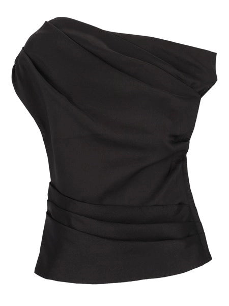 Top drappeggiato in taffeta