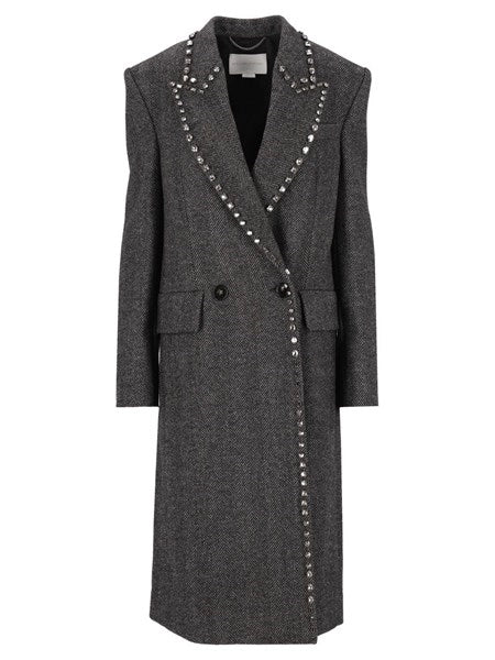 Cappotto doppiopetto resca con cristalli