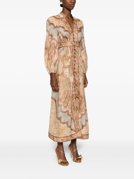 Abito midi scollato Wanderlust in Tapestry