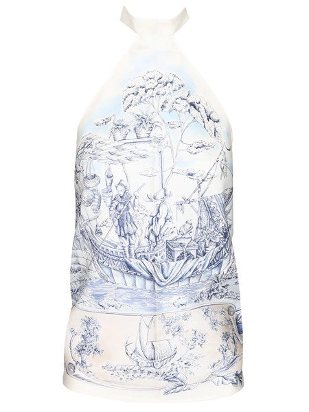 Top Foulard con stampa etnica