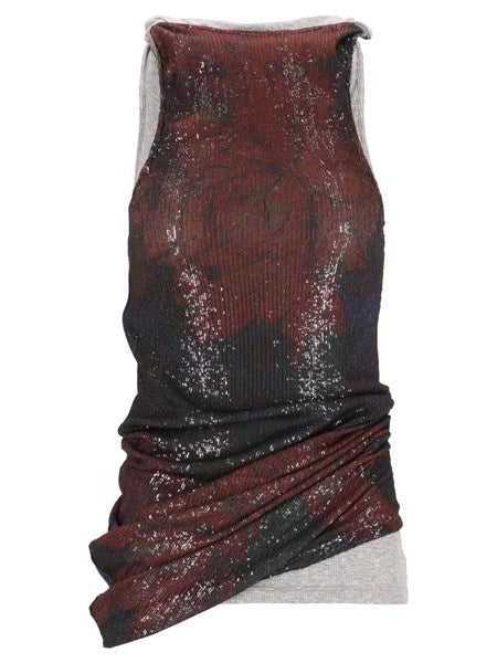 Top drappeggiato stampato